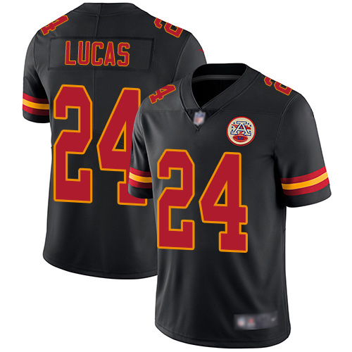 Men Kansas City Chiefs 24 Lucas Jordan Limited Black Rush Vapor Untouchable Football Nike NFL Jersey